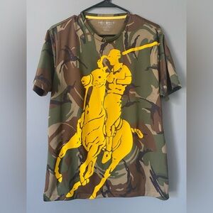 Polo Sport Ralph Lauren Military Army Camo Big Pony Base Camp Tee Shirt Medium